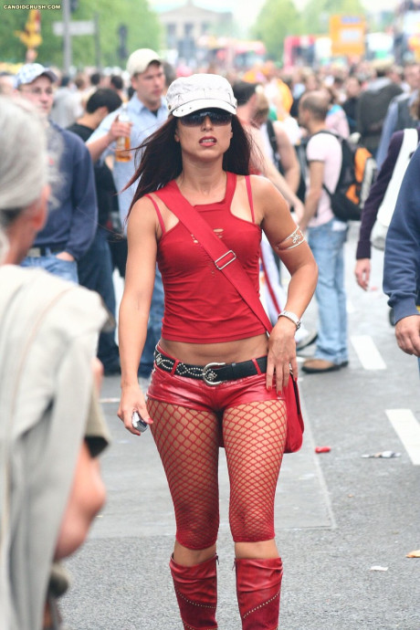 Candid shots of clothed young skanks doing their thing out in public - #139476
