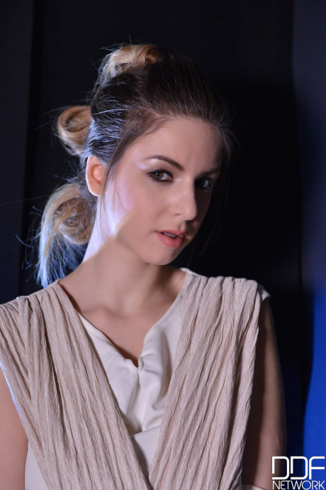 Large boobed British nympho Stella Cox gets analized in outer space by two males - #206262