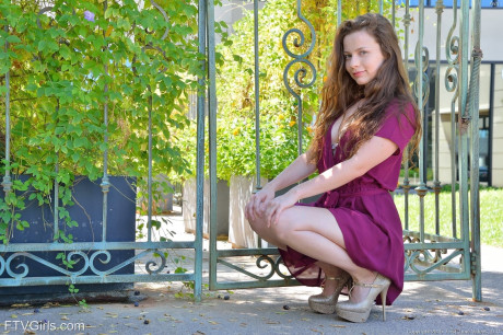 Glamorous babe Avri exposes & fingers her delicious twat in public - #304160