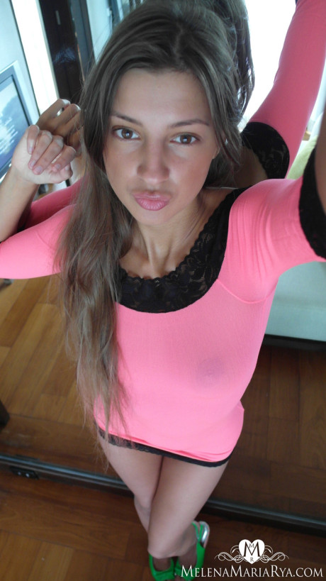 Russian beauty Malena Tara takes selfies as she strips and poses - #187745