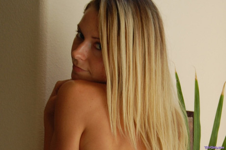 Beautiful babe takes off her pretty dress to show her small melons & her hot butt #6679