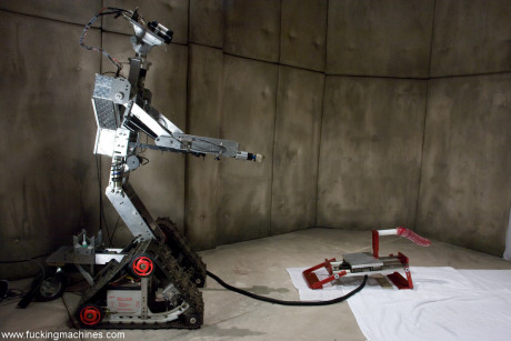 Brunette nympho Bobbi Starr gets her pussy stuffed by a robot &  dildo machine - #208629