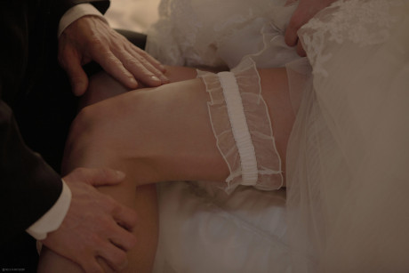 Hot young teen bride lick her new husbands schlong and fucks cowgirl on wedding night - #290197