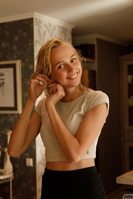 Alluring blonde Bernie Svintis shows her fit body & her perfect boobs - #187642