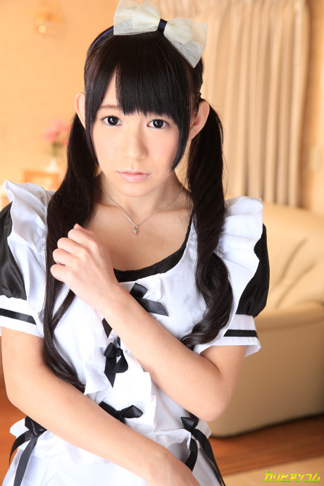 Dark haired asian maid Marie Konishi gets toyed and gangbanged on a bed - #198461