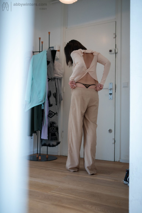 Amateur Eve S reveals her natural breasts and nice butt while dressing in her room - #239904