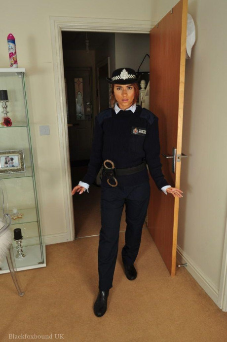 Female Bobbie finds herself ties up and gagged on an investigation - #39373