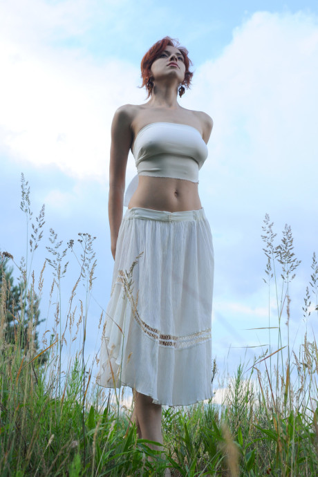 Hot teenie with nice natural titties Leka C poses on a boat and outdoors #13004