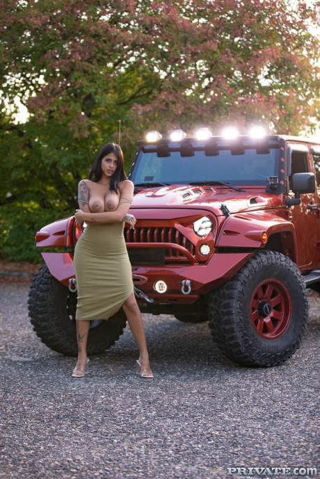 Inked hispanic teenie Yorgelis Carrillo flaunts her big titties before a dick ride - #130488