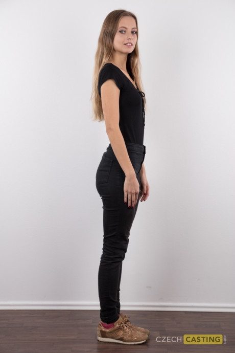 Tall teen Eliska stands totally naked while making her undressed modeling debut - #134727