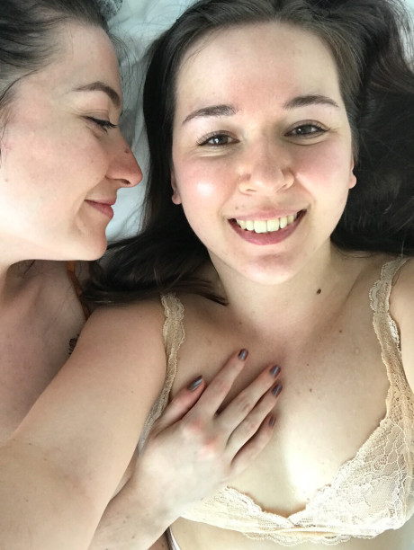 Sweet teens Domino and Leah undress and taste each other's pussy on a bed - #293853
