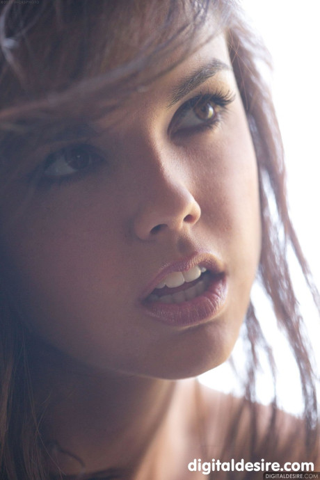 Attractive thin babe Dillion Harper spreads her attractive shaved twat up close - #120846