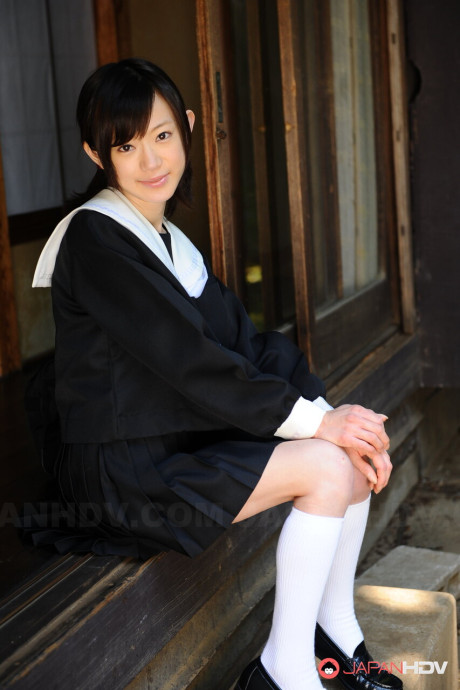 Japanese coed Aoba Itou exposes her twat while wearing a school uniform - #299440