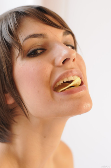 Brunette teenie Demi A reveals her slim body and small titties in a solo - #209157