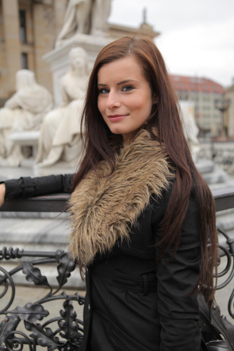 Beautiful brunette shows off her big ass during a sexy striptease - #185881