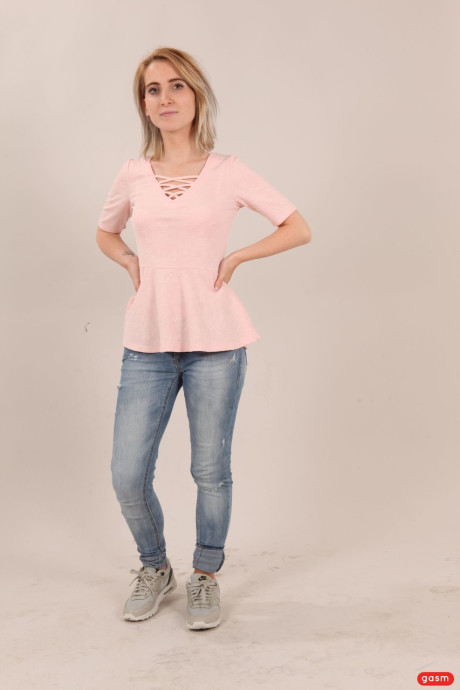 Petite German Lia Louise riding and blowing a monster white penis - #229084