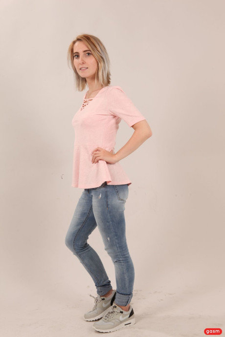 Petite German Lia Louise riding and blowing a monster white penis - #229088