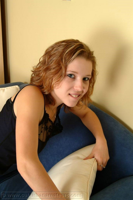 Pretty teen with small tits Kelli strips to undergarment and rubs her clam in a solo - #216902