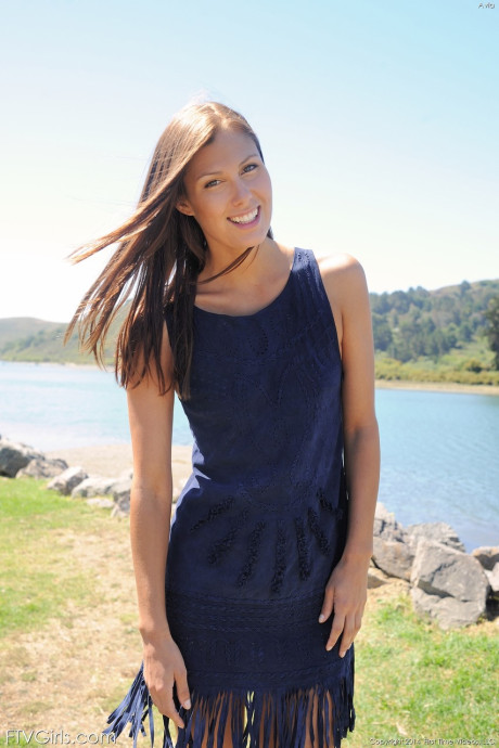 Sultry brunette babe Avia showing and spreading her hot snatch in public - #237662