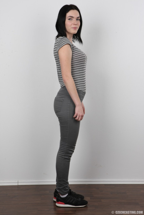 Amateur Petra has perky boobies and gigantic nipples photographed for a casting call - #188484