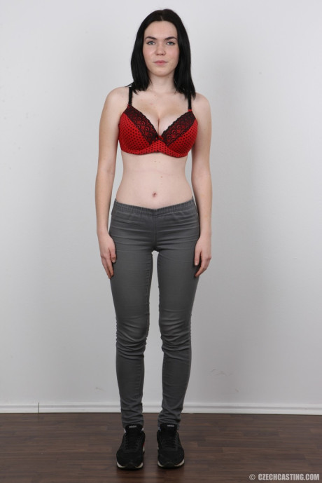 Amateur Petra has perky boobies and gigantic nipples photographed for a casting call - #188485