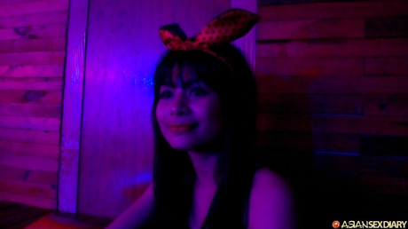 Thin chinese babe Guitar does a attractive striptease for some POV hardcore sex - #186924