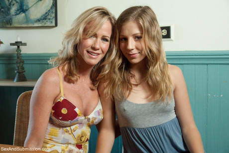 Lovely mom Simone Sonay & stepdaughter Chastity Lynn pose in hot outfits outside - #84840
