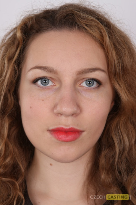 First timer with red lips takes off all of her clothes to pose naked for the firs - #269244
