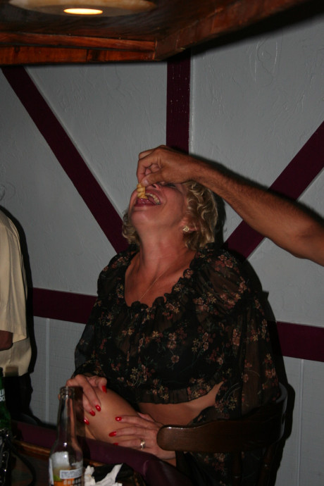 Kinky swinger wives French kiss and pose provocatively at a party - #123025