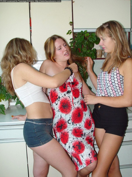 Horny teens with awesome butts strip and kiss each other's clam in the galley - #179067