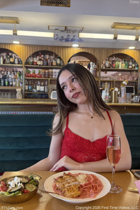 Glamorous amateur Daisy strips and shows her tiny breasts and monstrous behind - #296305