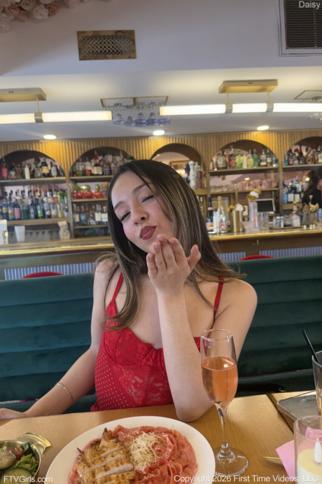 Glamorous amateur Daisy strips and shows her tiny breasts and monstrous behind - #296306