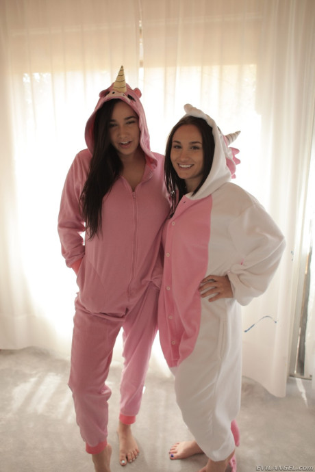 Tiny babes with natural breasts Gabriella Paltrova & Karlee Grey strip together - #110128