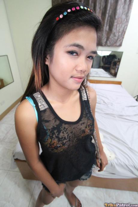 Exotic Filipina teen Mildred Ortega licks & mounts a meat before posing - #273616