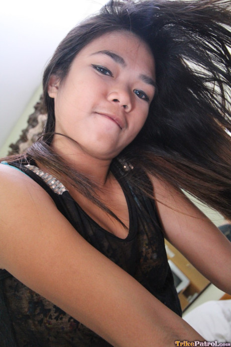 Exotic Filipina teen Mildred Ortega licks & mounts a meat before posing - #273618