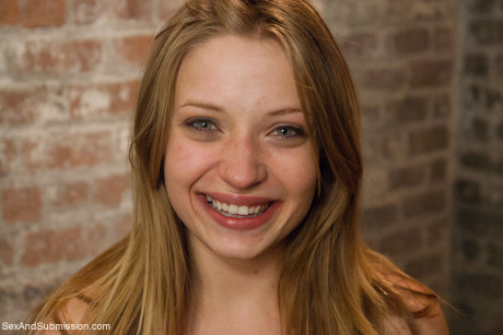 Tied up and ball-gagged American Alyssa Branch gets whipped and slammed - #133511