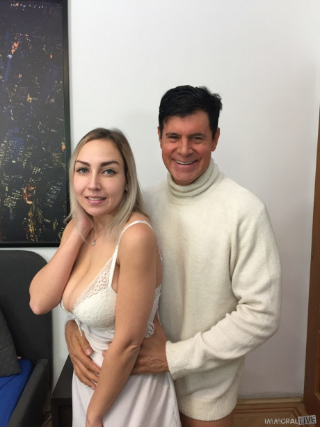 Enormous boobed Russian pornstar Siya Jey getting stripped by her partner - #283366