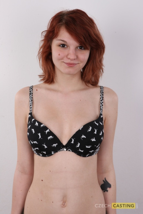 Natural ginger head gets completely naked before a closeup of her pussy - #272908
