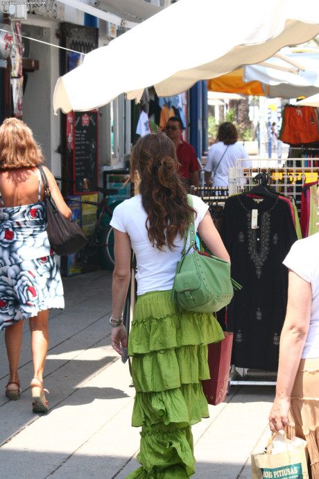 Pretty teen sluts are followed in public places by a creepy voyeur - #289191