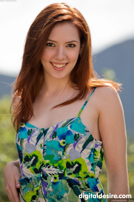 Ravishing sexy babe Ember Stone strips nude & fingers her trimmed vagina outdoors - #201932