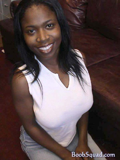 Black cutie Carla unveiling her gigantic natural tits and round booty - #132636
