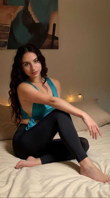 Curly haired babe Little Nadia shows her hot body wearing pretty outfits - #294738